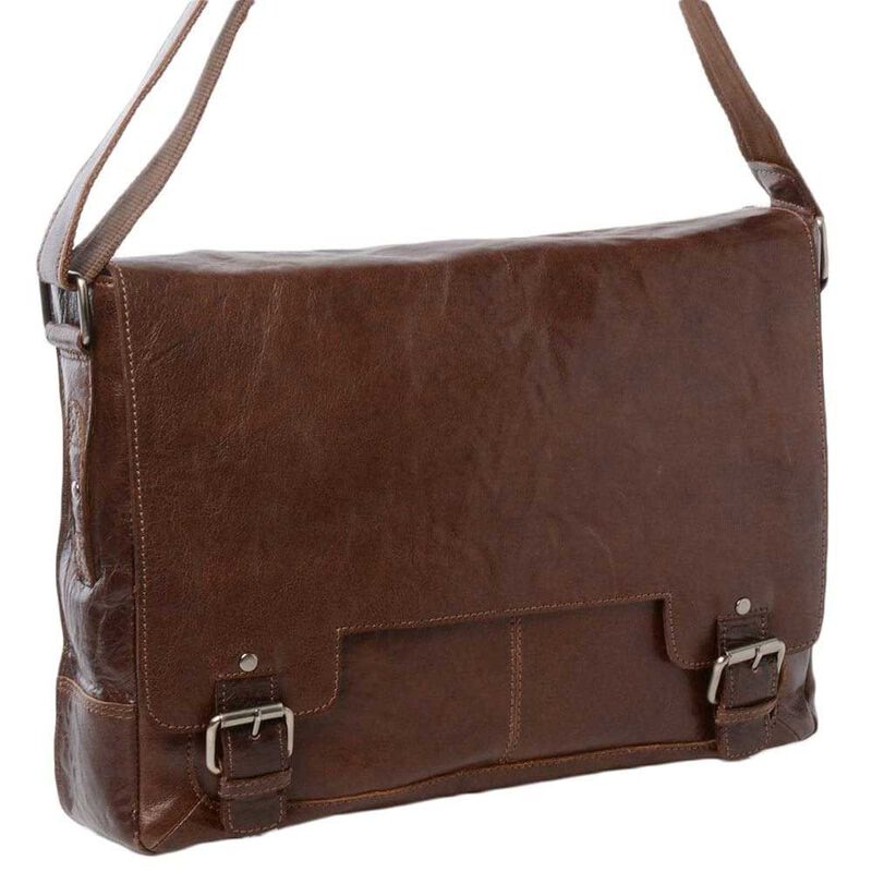 Ashwood Mens Leather Laptop Messenger Bag image number 5